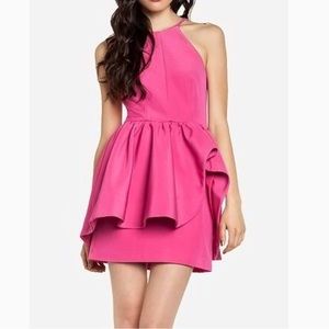 NWOT C/MEO Alone Tonight Peplum Ruffle Dress XS